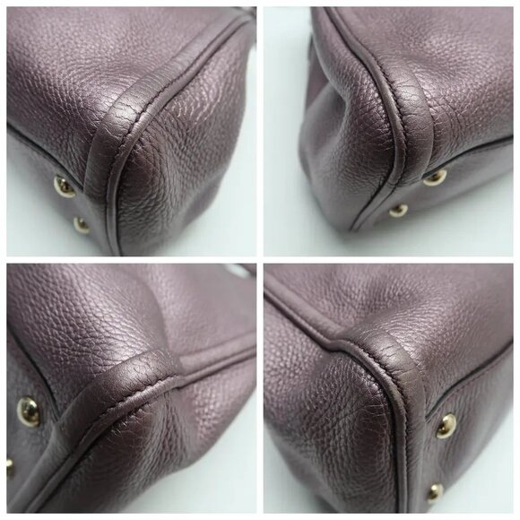 GUCCI Soho Purple Leather Satchel 818-041625 - Picture 6 of 12